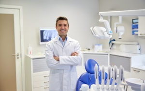 Dentist in his office